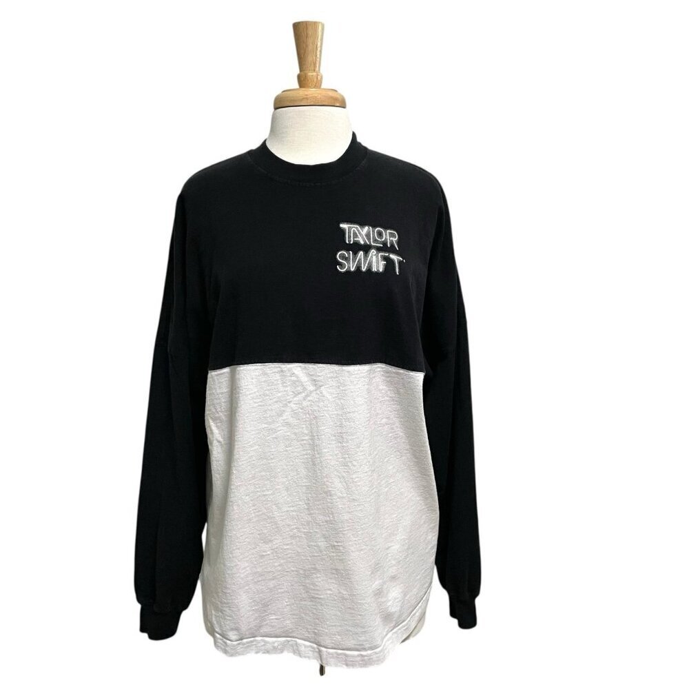 TAYLOR SWIFT 1989 Spirit Jersey Long Sleeve Shirt Top Black White size Large